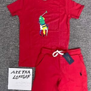 Brand New Toddler/Kid’s Red Shirt and Shorts Set